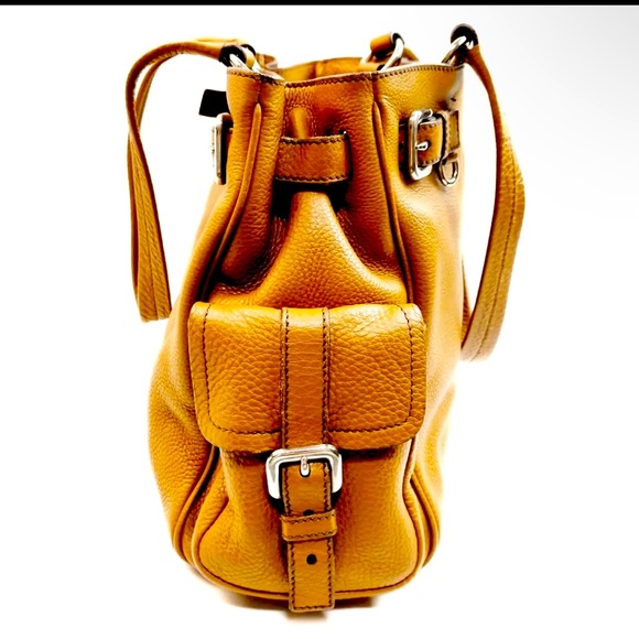 🌟FINAL 🌟Prada Vitello Leather Daino Tote/Shoulderbag. Tan Leather. 🌟 2x HP🌟 - Picture 3 of 9